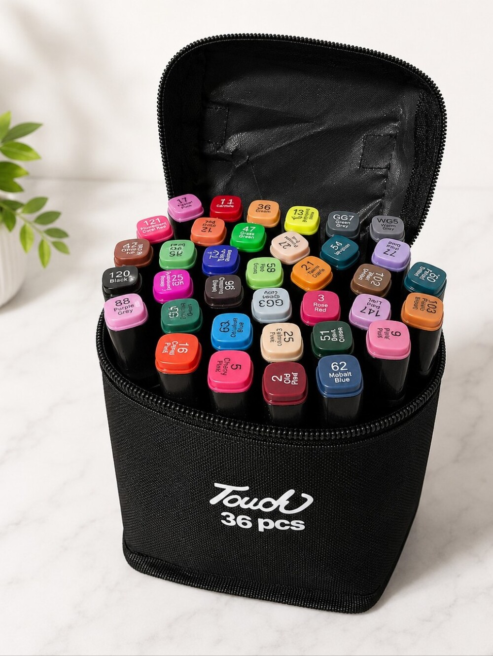 Touch 36-Piece Dual Tip Art Marker Set With Carrying Case New